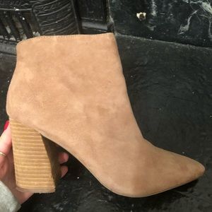 Brand new-  worn once tan suede booties